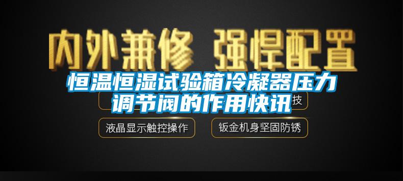 恒溫恒濕試驗箱冷凝器壓力調節(jié)閥的作用快訊