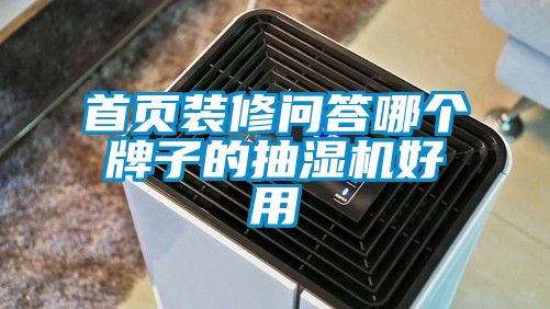 首頁裝修問答哪個牌子的抽濕機好用